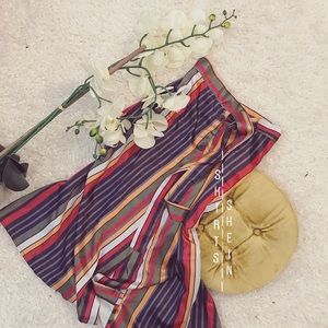 skirts | shein striped button midi skirt | s